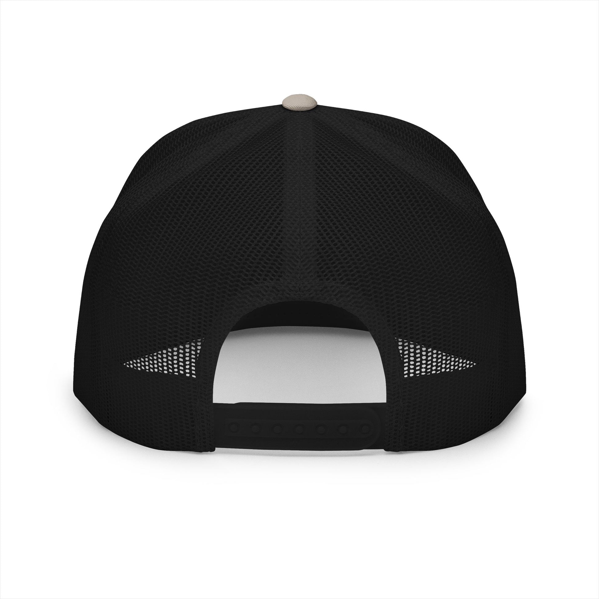 Adjustable snapback closure on FIGWORKS structured cap – back view